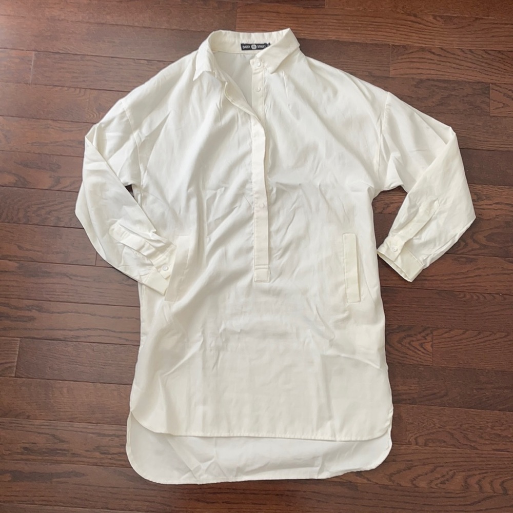 ASOS Daisy street ivory button up dress w/pockets